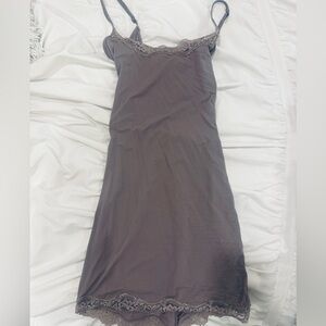 SKIMS GREY Lace Slip Dress- size XS